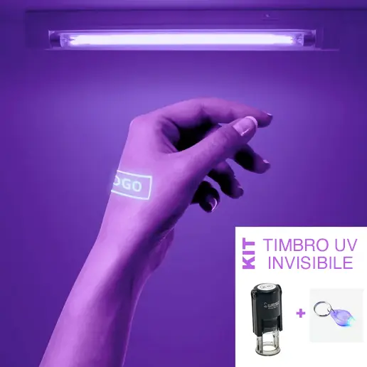 Timbro UV WOOD INVISIBILE - KIT - RETTANGOLARE/QUADRATO