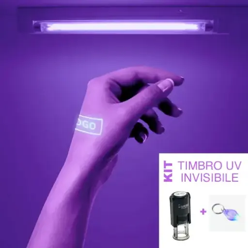 Timbro UV WOOD INVISIBILE - KIT - RETTANGOLARE/QUADRATO